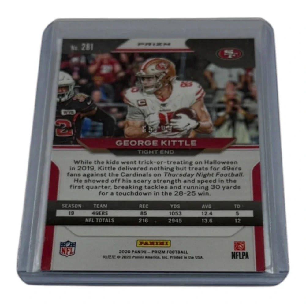 2020 Panini Prizm George Kittle Blue Ice Prizm /99 #281 San Francisco 49ers